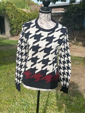 Tommy Hilfiger Cotton Cashmere Houndstooth Sweater XS